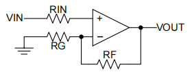 Operational Amplifier Schematic for Noninverting Configuration