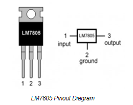 LM7805 voltage regulator pinout