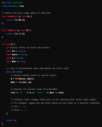 SR latch in C++