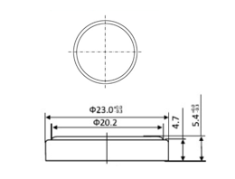 Fig 2 Dimensions of CR2354 battery